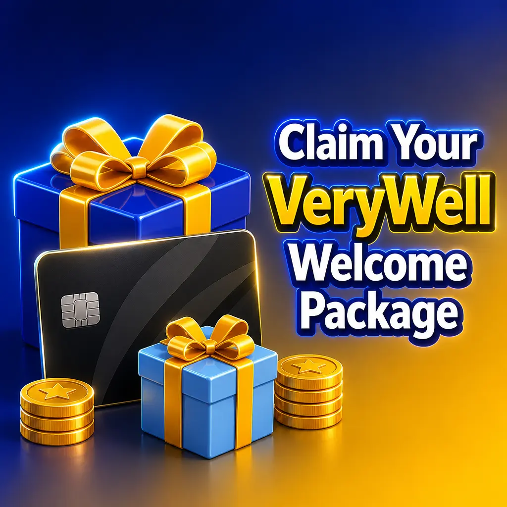 VeryWell Casino welcome package: 300 free spins plus 400% match bonus up to £2,600 across first four deposits