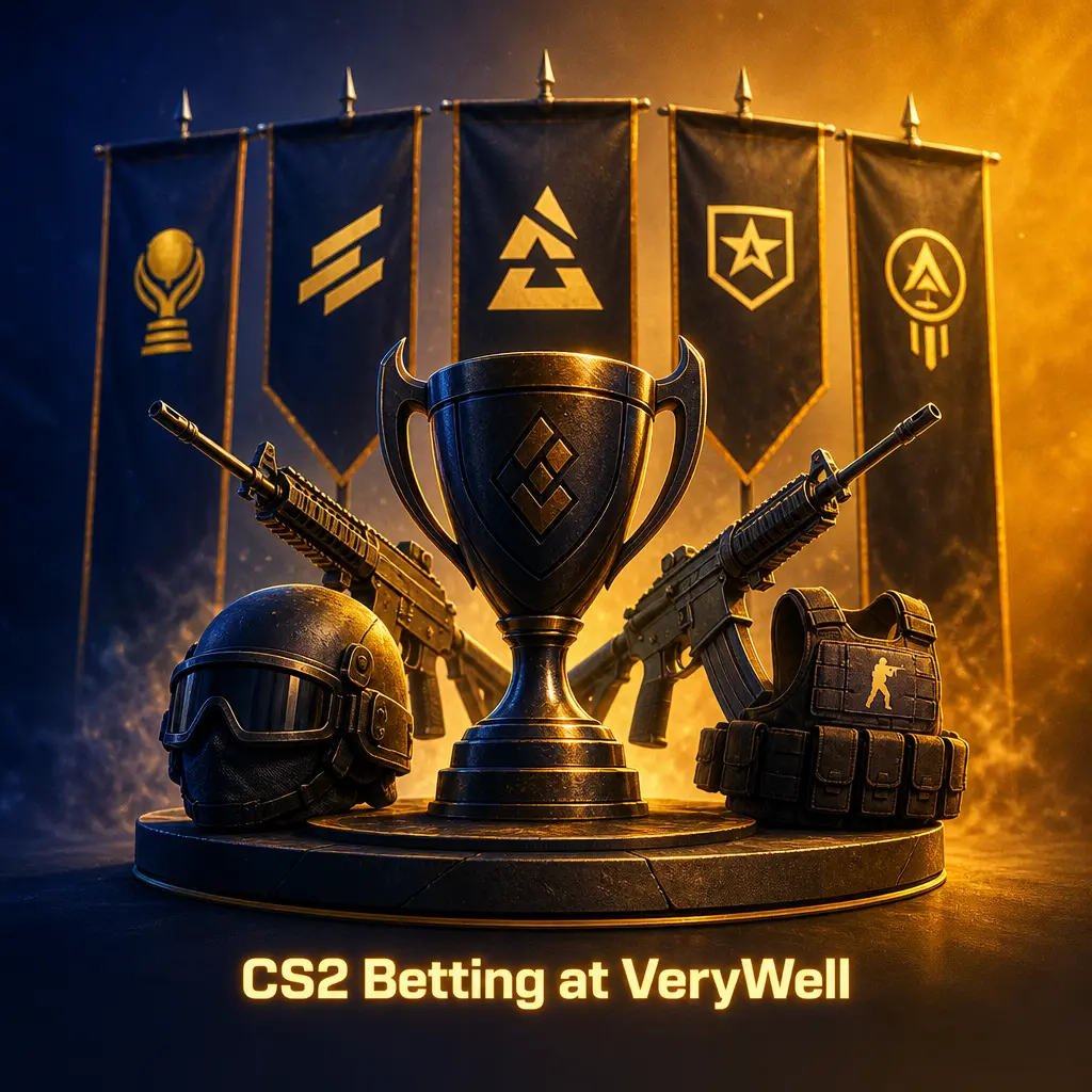 CS2 betting at VeryWell: bet on match winners, map handicaps, round totals and pistol rounds across top esports tournaments.