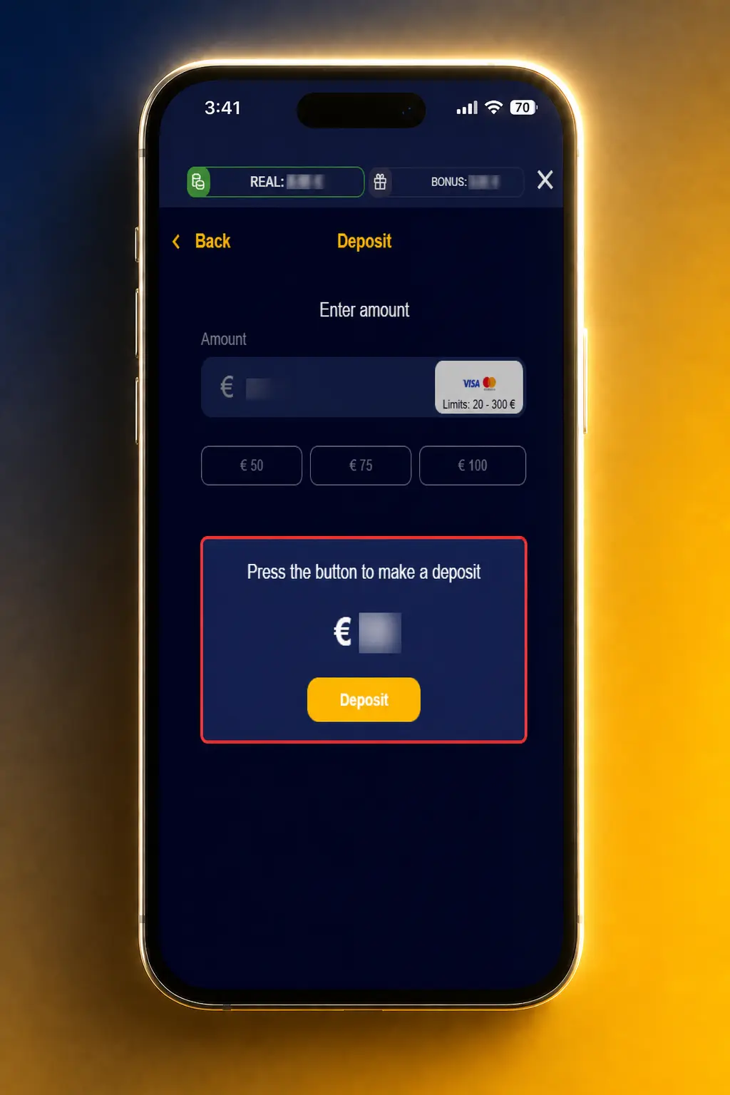 Step-by-step deposit instructions on the VeryWell app for UK users, showing wallet, payment options, and confirmation screen.