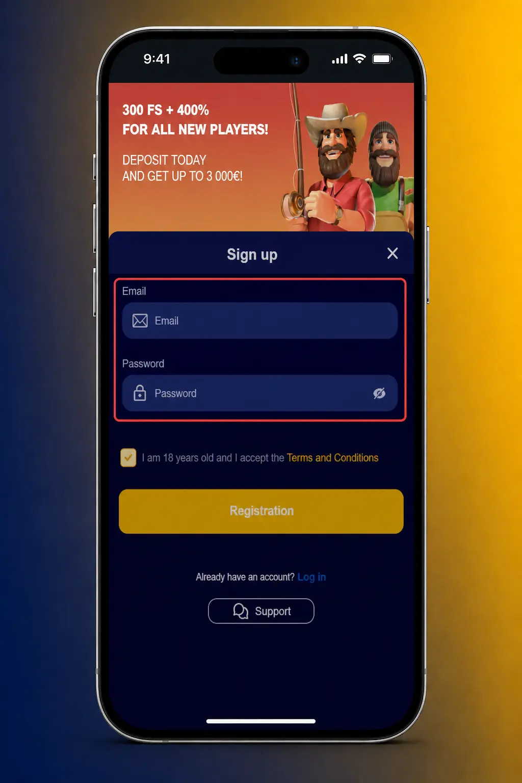 Step-by-step screenshot showing how to register on the VeryWell app, including account details and verification.