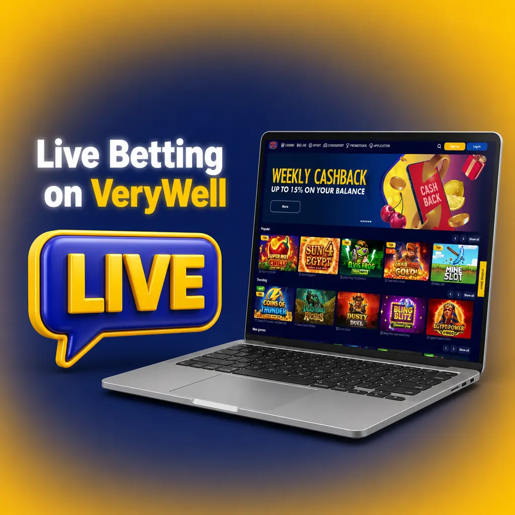 Live betting on VeryWell for football, tennis, basketball and cricket with real-time odds, stats and cash out options.