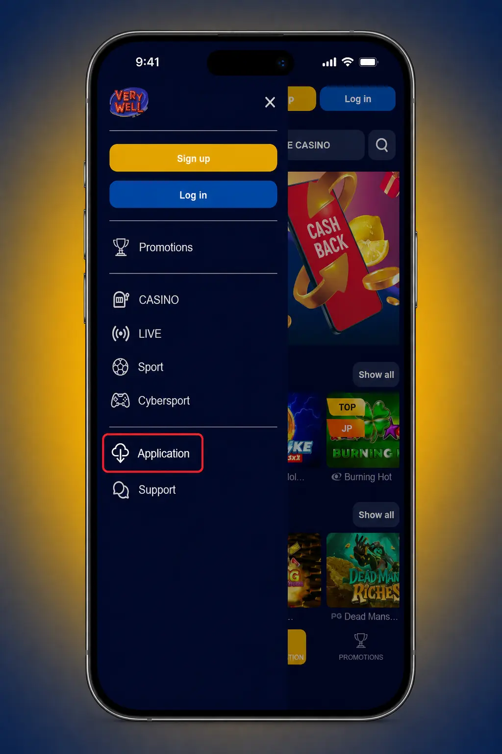 VeryWell APK download and installation steps for Android in four easy steps to access the sportsbook and casino app