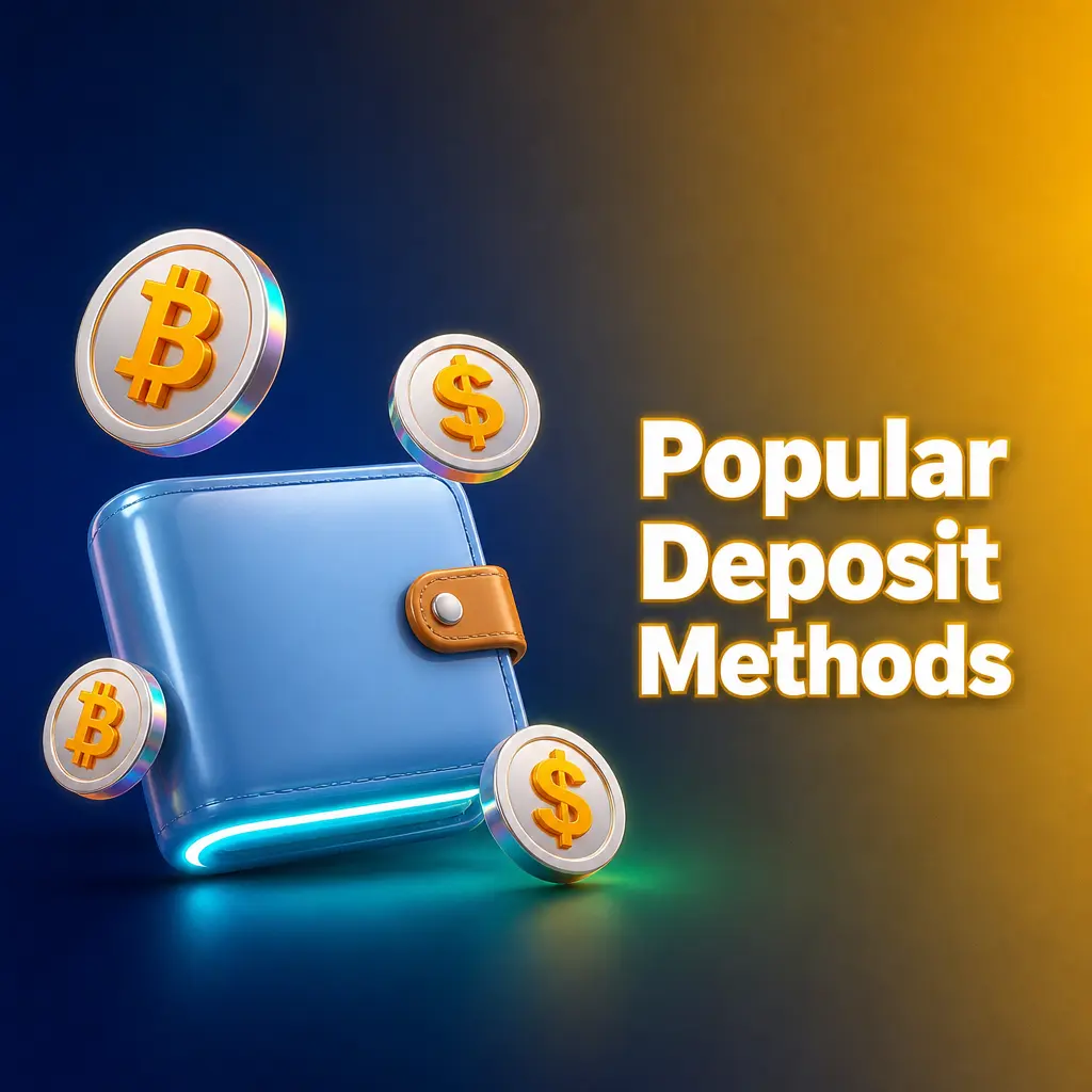 UK players' popular deposit methods: Visa, Mastercard, Apple Pay, Bank Transfer, and crypto like Bitcoin and Ethereum.